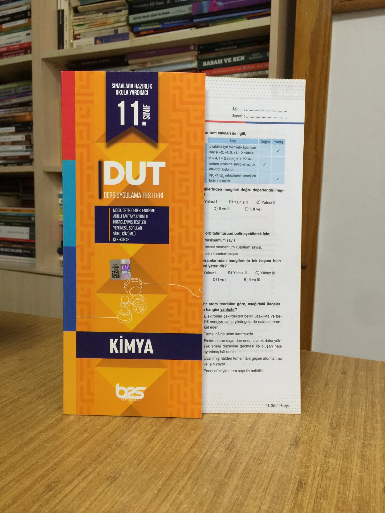 11. Sınıf KİMYA DUT Ders Uygulama Testleri Bes Yayınları