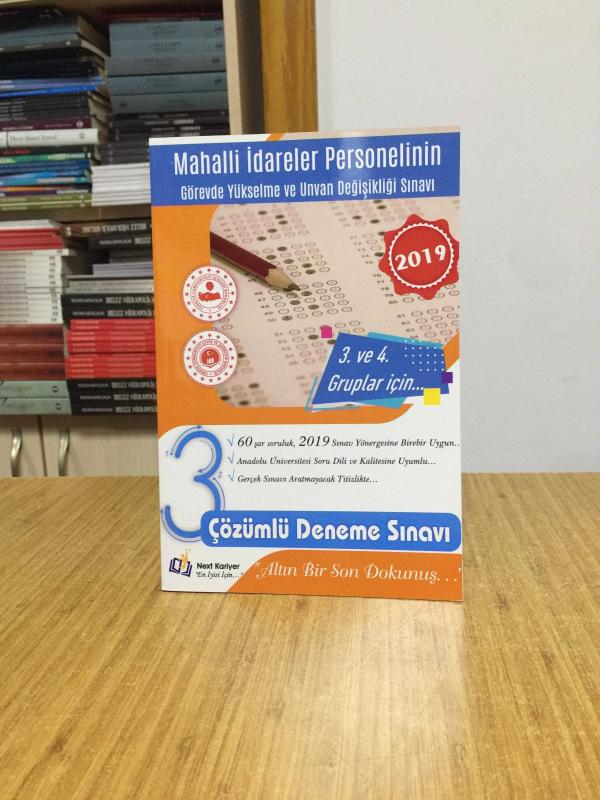 2019 Mahalli İdareler Personelinin Görevde Yükselme Sınavı 3. ve 4. Grup İçin 3 Çözümlü Deneme Sınavı Next Kariyer Yayınları