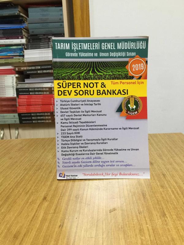 2019 Tarım İşletmeleri Genel Müdürlüğü Görevde Yükselme ve Unvan Değişikliği Sınavı Tüm Personeller İçin Süper Not Dev Soru Bankası Next Kariyer Yayınları