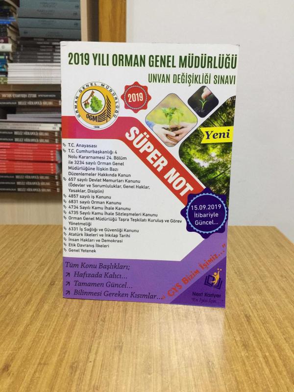 2019 Yılı Orman Genel Müdürlüğü Unvan Değişikliği Sınavı Süper Not Next Kariyer Yayınları