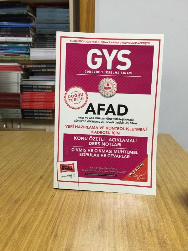 2020 GYS AFAD Veri Hazırlama ve Kontrol İşletmeni Kadrosu İçin Konu Özetli Çıkmış ve Çıkması Muhtemel Sorular Yargı Yayınları