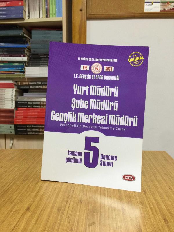 2021 GYS Gençlik ve Spor Bakanlığı Yurt Müdürü Şube Müdürü, Gençlik Merkezi Müdürü 5 Deneme Çözümlü Görevde Yükselme Data Yayınları