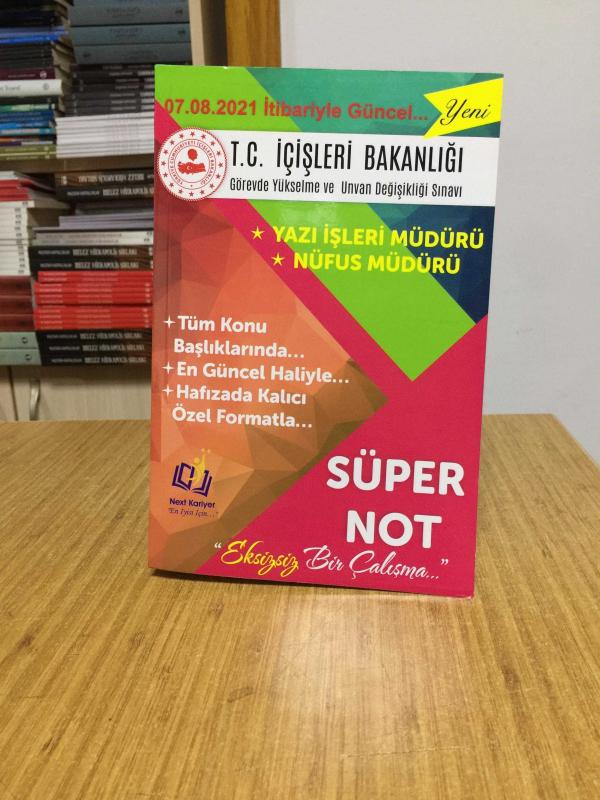 2021 GYS T.C. İçişleri Bakanlığı Görevde Yükselme Yazı İşleri Müdürlüğü Nüfus Müdürü Süper Not Next Kariyer Yayınları