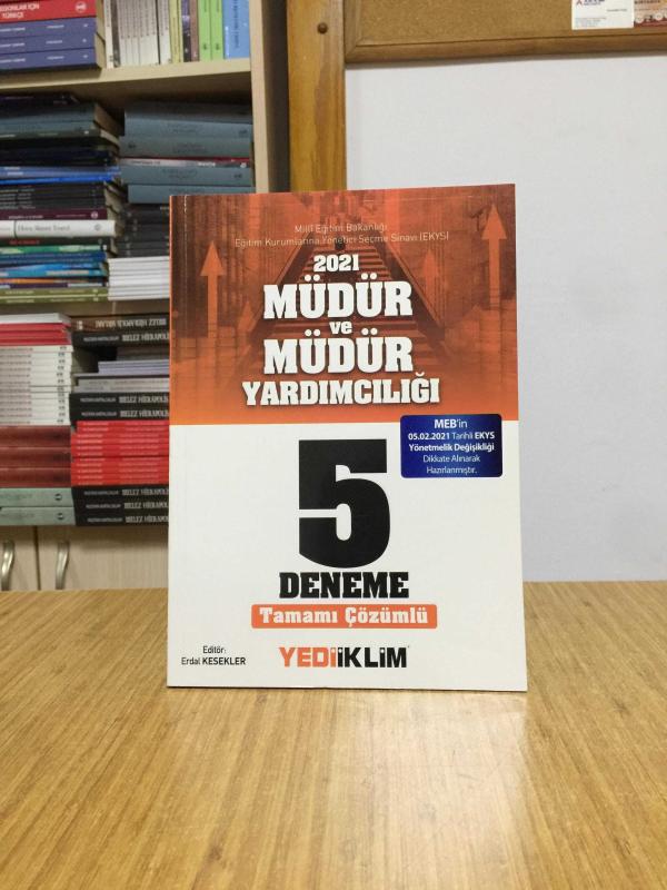 2021 MEB EKYS Müdür ve Müdür Yardımcılığı Tamamı Çözümlü 5 Deneme Yediiklim Yayınları