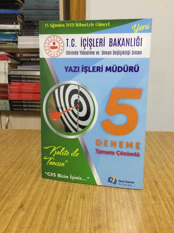 2021 T.C İç İşleri Bakanlığı Görevde Yükselme Sınavı Yazı İşleri Müdürü 5 Tamamı Çözümlü Deneme Next Kariyer Yayınları