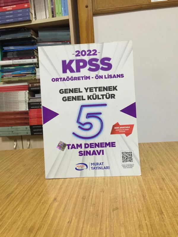 2022 KPSS Ortaöğretim Ön Lisans GYGK 5 Tam Deneme Sınavı Murat Yayınları