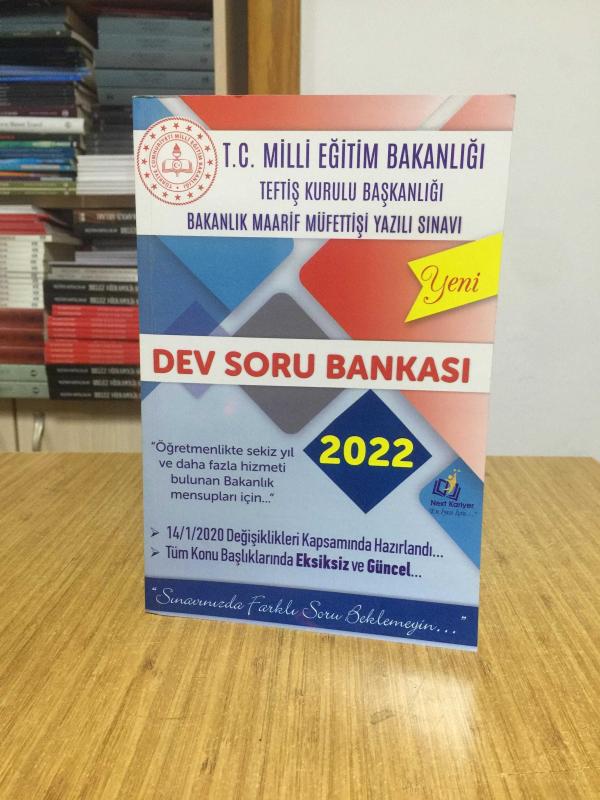 2022 T.C Milli Eğitim Bakanlığı Teftiş Kurulu Başkanlığı Eğitim Müfettiş Yardımcılığı Sınavı Dev Soru Bankası Next Kariyer Yayınları