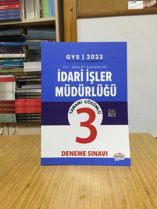 2023 Adalet Bakanlığı İdari İşler Müdürlüğü Çözümlü 3 Deneme Editör Yayınları
