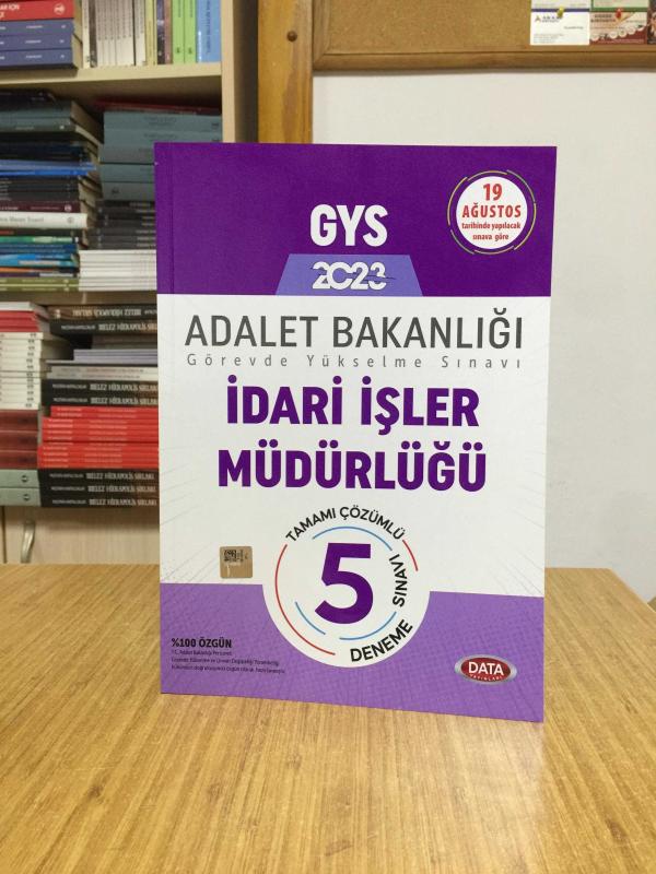 2023 GYS Adalet Bakanlığı İdari İşler Müdürlüğü Tamamı Çözümlü 5 Deneme Sınavı Data Yayınları
