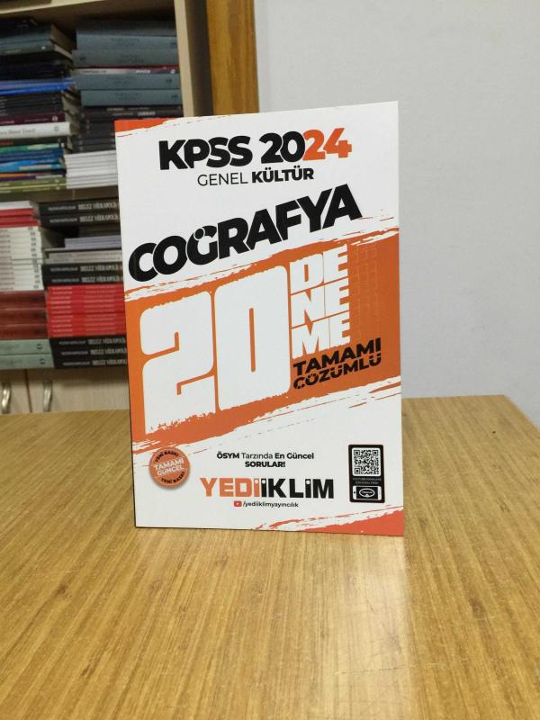 2024 KPSS Genel Kültür Coğrafya Tamamı Çözümlü 20 Deneme Yediiklim Yayınları
