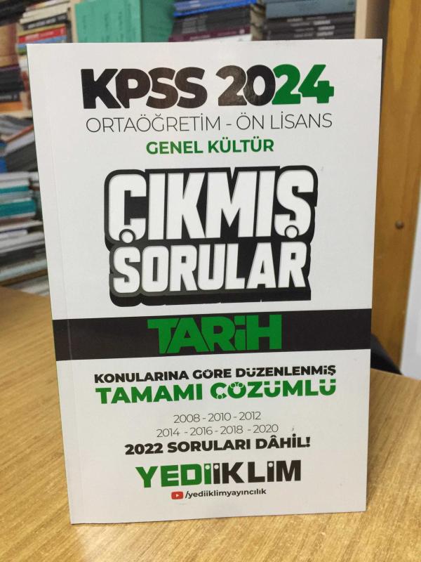2024 KPSS Ortaöğretim-Önlisans Tarih Konularına Göre Çıkmış Sorular Yediiklim Yayınları