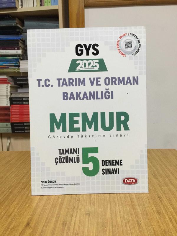 2025 GYS Tarım ve Orman Bakanlığı Memur Tamamı Çözümlü 5 Deneme Sınavı Data Yayınları