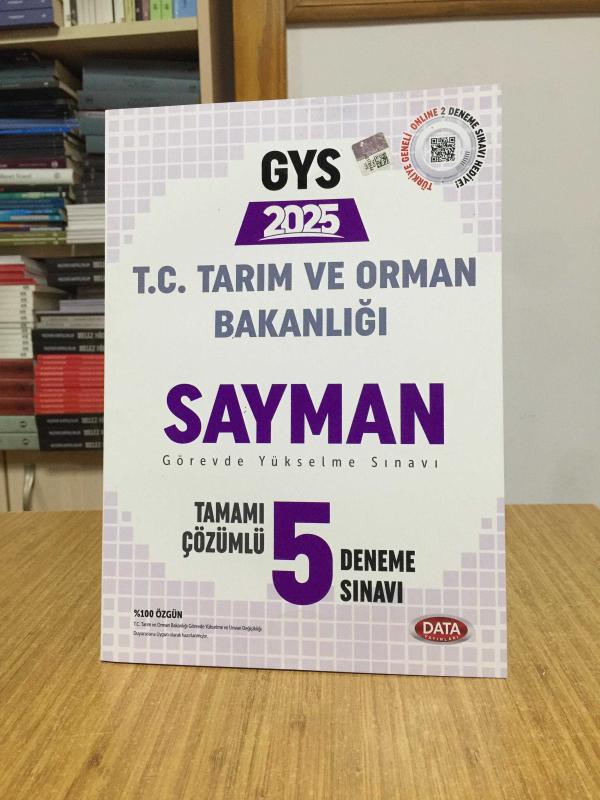 2025 GYS Tarım ve Orman Bakanlığı Sayman Tamamı Çözümlü 5 Deneme Sınavı Data Yayınları