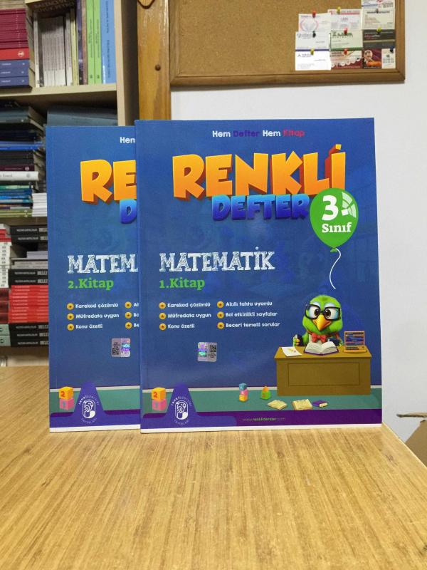 3. Sınıf RENKLİ DEFTER Matematik (1. ve 2. Kitap) Renkli Dersler Yayınları