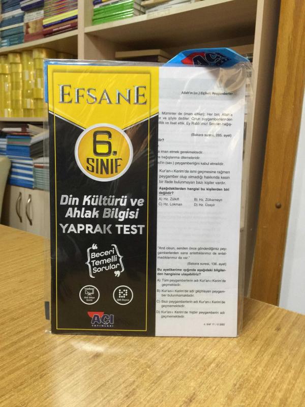 6. Sınıf EFSANE Din Kültürü ve Ahlak Bilgisi Yaprak Test Açı Yayınları