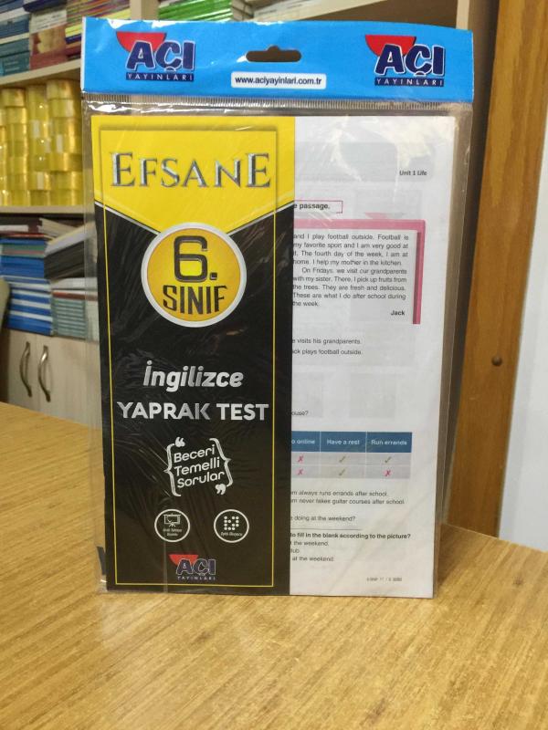 6. Sınıf EFSANE İngilizce Yaprak Test Açı Yayınları