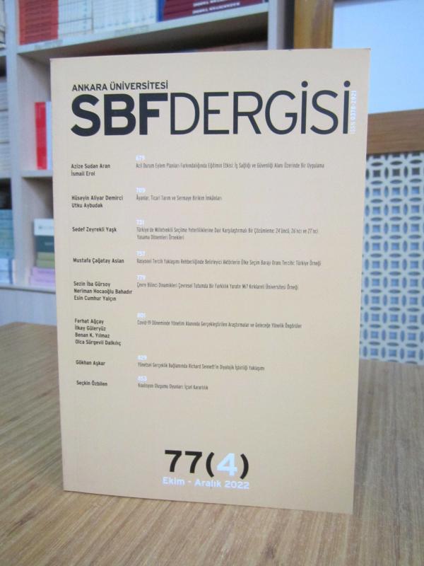 Ankara Üniversitesi Siyasal Bilimler Fakültesi - SBF Dergisi - 77 (4) - Ekim Aralık 2022