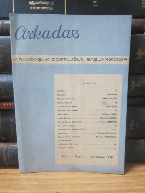 Arkadaş Dergisi - Sayı 1 - Kasım 1959 (İLK SAYI) - Türkiye Halk Eğitimi ve Sosyal Geliştirme Derneği