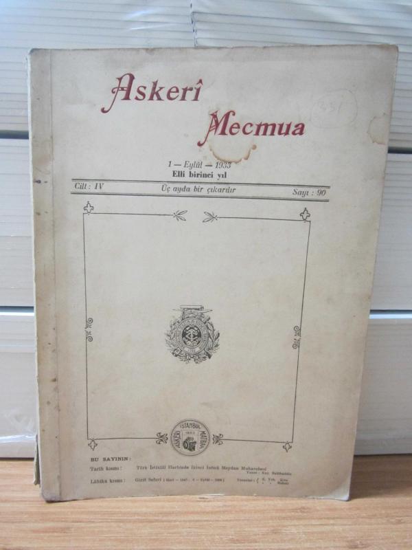 ASKERİ MECMUA - 51.Yıl - Cilt 4 Sayı 90 - Eylül 1933 (İçerisinde Harita ve Krokiler Var)