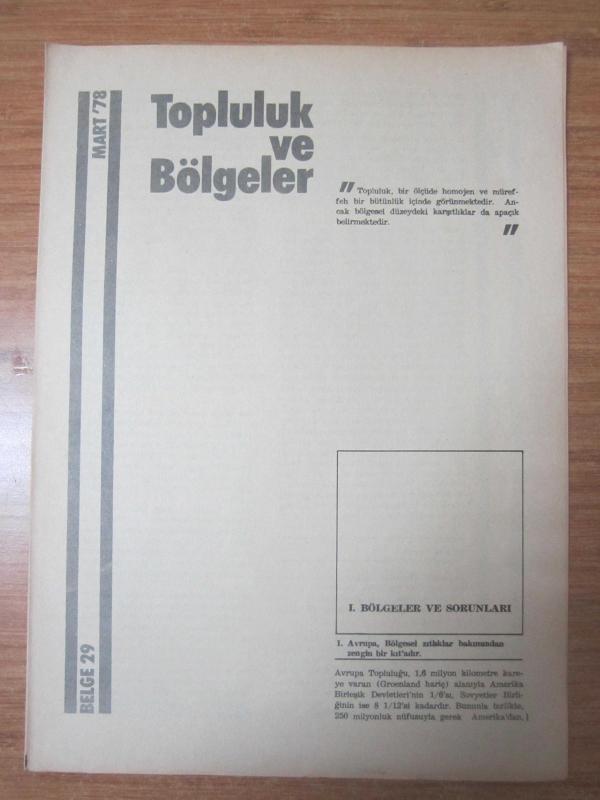 Avrupa Topluluğu Dergisi - Mart '78 - BELGE 29: Topluluk ve Bölgeler