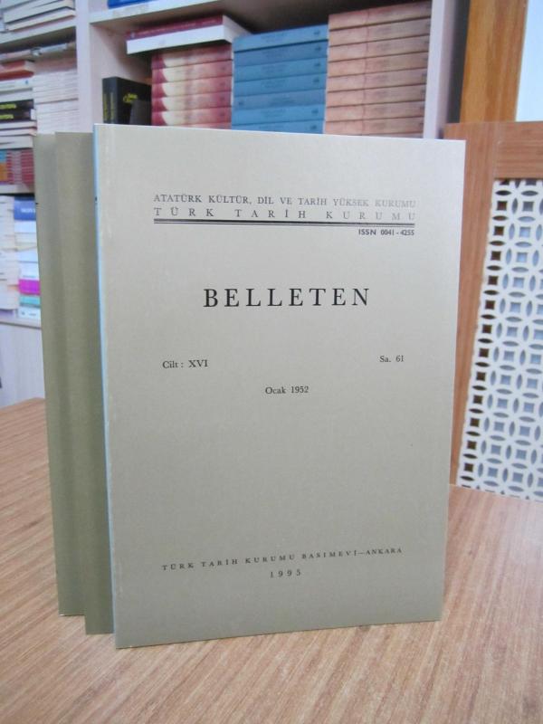 BELLETEN Türk Tarih Kurumu Dergisi - 1952 Yılı 3 Sayı TAKIM (16. Cilt Sayılar: 61-62-64)