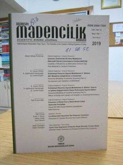 Bilimsel Madencilik Dergisi - Cilt 58 Sayı 1 - Mart 2019 - TMMOB Maden Mühendisleri Odası
