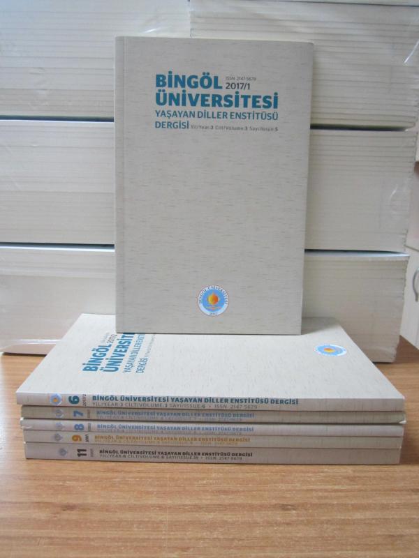 Bingöl Üniversitesi Yaşayan Diller Enstitüsü Dergisi - 2017-2020 Yılları 6 Sayı TAKIM (Sayılar: 5-6-7-8-9-11)