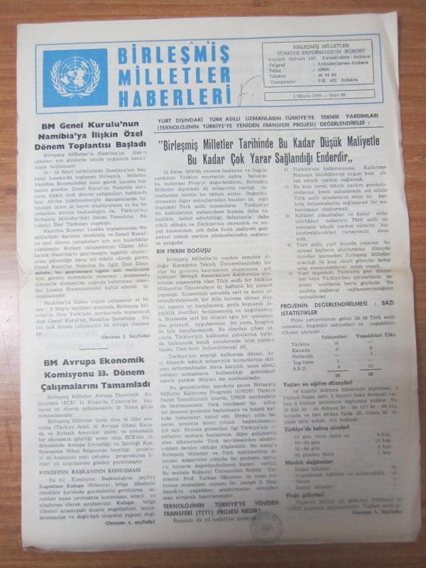 Birleşmiş Milletler Haberleri - 1 Mayıs 1978 - Sayı 66