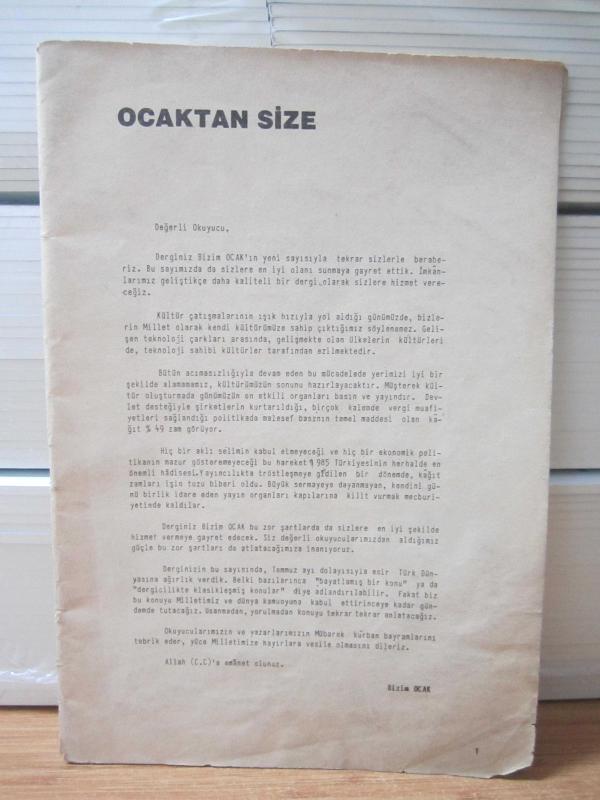 Bizim Ocak Dergisi - Temmuz Sayısı - (İslam ve İnsan)
