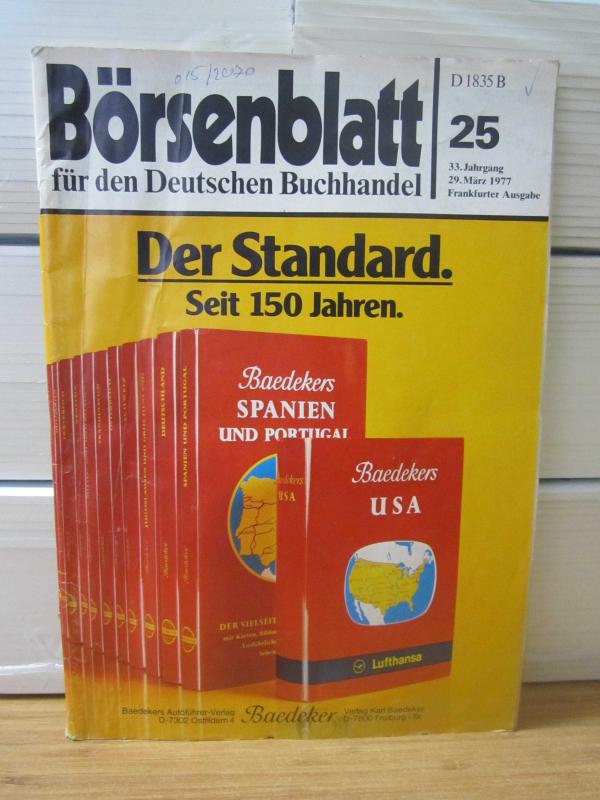 Börsenblatt für den Deutschen Buchhandel - No 25 - 33.Jahrgang - 29 Marz 1977