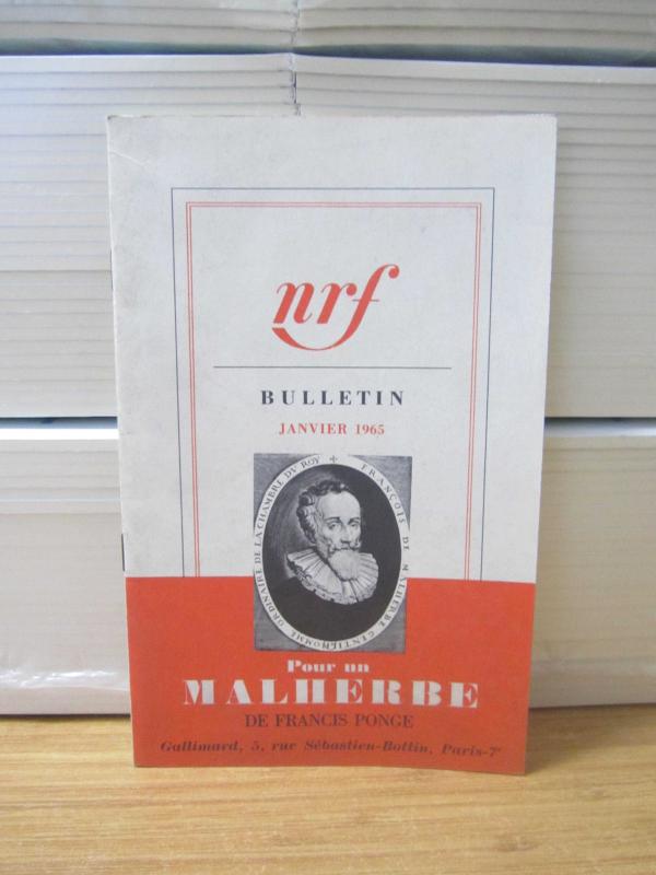 Bulletin de la NRF - Gallimard - Janvier 1965