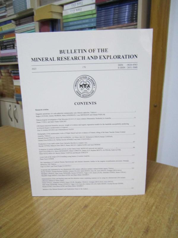 Bulletin of Mineral Research and Exploration - Issue: 170 - Year: 2023 - MTA Mineral Research & Exploration General Directorate