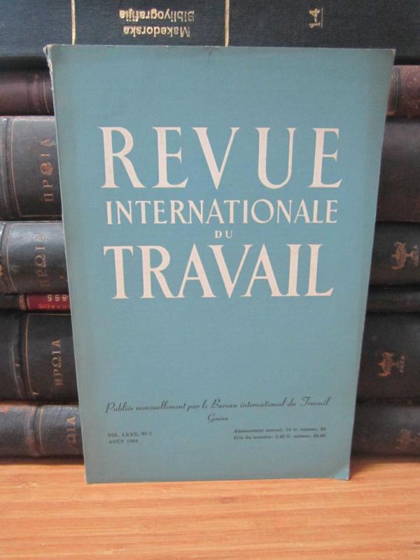 Bureau International du Travail Geneve - Revue Internationale du Travail - Vol 80 No 2 - Aout 1959