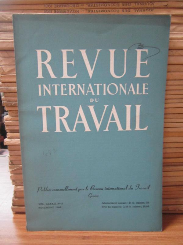 Bureau International du Travail Geneve - Revue Internationale du Travail - Vol 82 No 5 - Novembre 1960