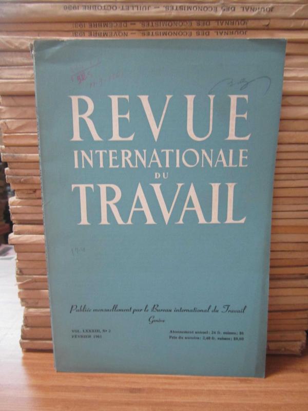 Bureau International du Travail Geneve - Revue Internationale du Travail - Vol 83 No 2 - Fevrier 1961