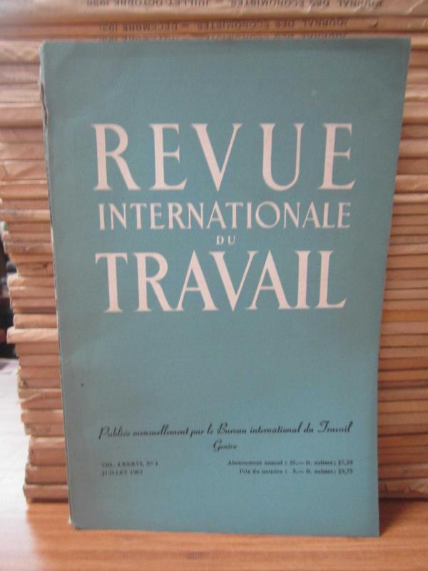 Bureau International du Travail Geneve - Revue Internationale du Travail - Vol 86 No 1 - Juillet 1962
