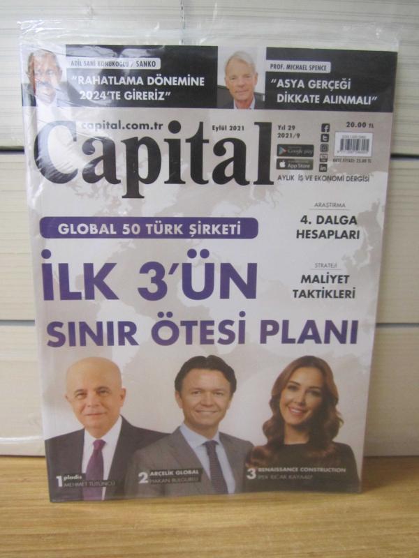 CAPITAL Aylık İş ve Ekonomi Dergisi - Eylül 2021 [ Global 50 Türk Şirketi ] - (Ambalajı Açılmamış, Ekleri Mevcut)