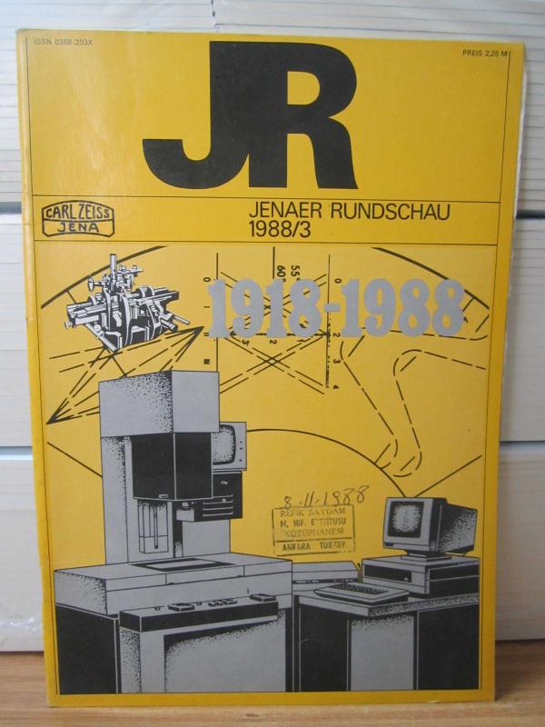 CARL ZEISS JENA REVIEW / Jenaer Rundschau - 1988/3 (Deutsch)