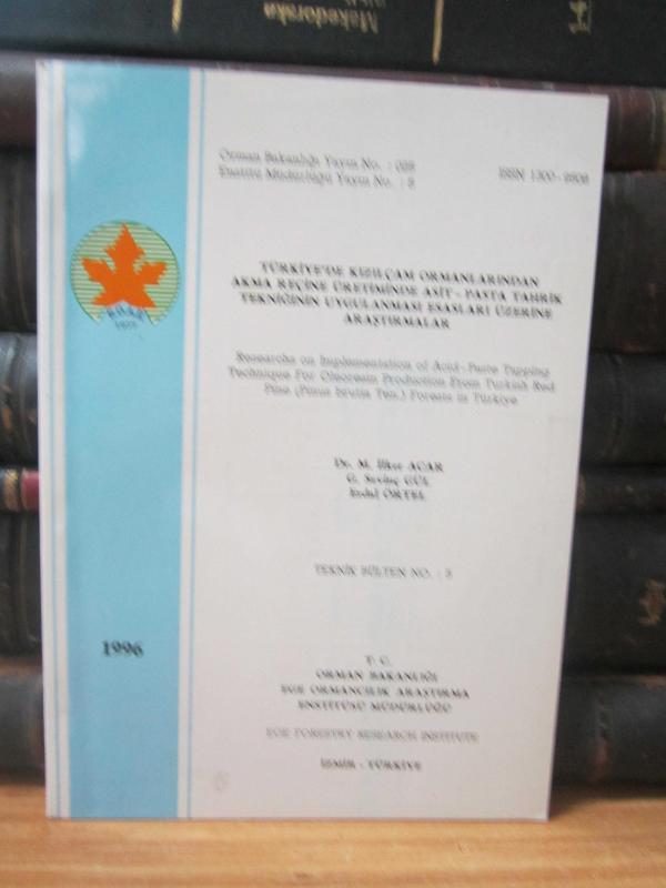 Çevre ve Orman Bakanlığı Ege Ormancılık Araştırma Enstitüsü Müdürlüğü - Teknik Bülten - No 1 - Yıl 1996