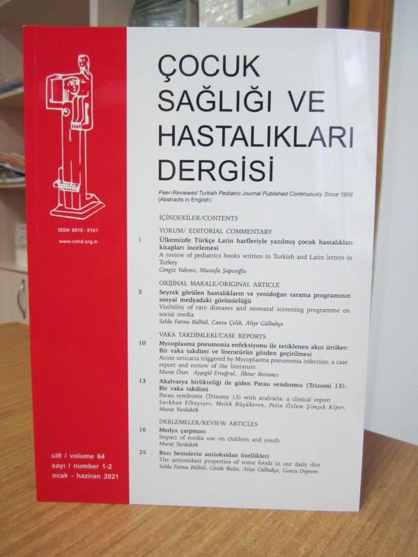 Çocuk Sağlığı ve Hastalıkları Dergisi - Cilt 61 Sayı 1-2 - Ocak/Haziran 2018 - Türkiye Milli Pediatri Derneği