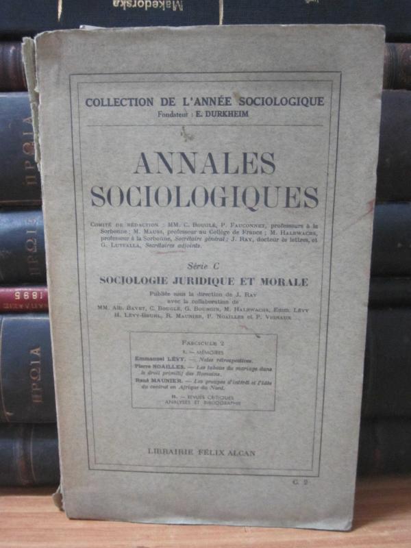 Collection De L'annee Sociologique - Annales Sociologiques - Serie C