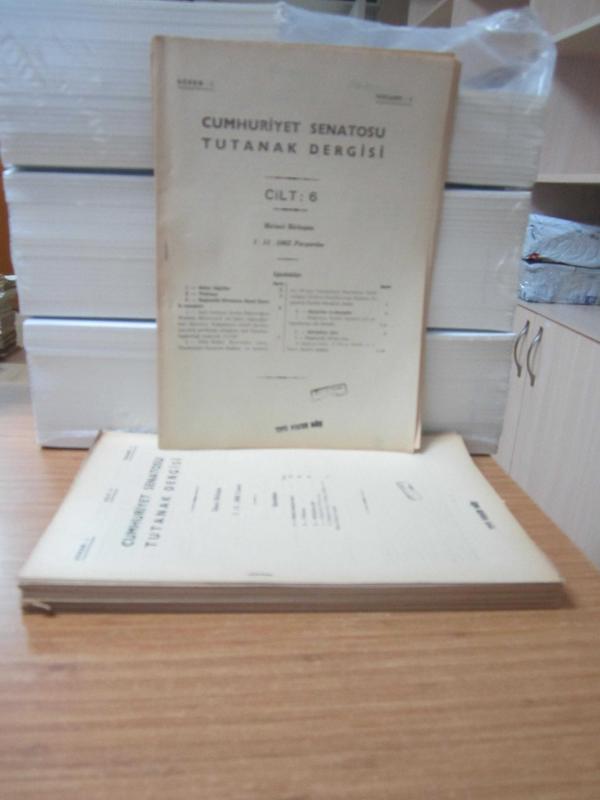 CUMHURİYET SENATOSU TUTANAK DERGİSİ - 1.DÖNEM 2.TOPLANTI 6.CİLT / 1962 YILI 6 ADET (1-2-3-6-7-8) BİRLEŞİM TUTANAKLARI