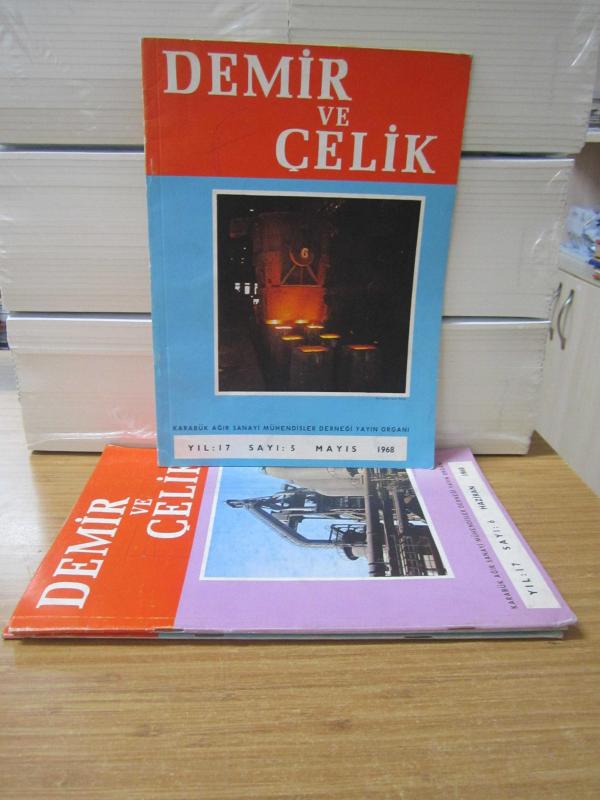 DEMİR ve ÇELİK Dergisi - 1968 Yılı 4 Farklı Sayı TAKIM (Sayılar: 5-6-7-8) - Karabük Ağır Sanayi Mühendisler Derneği