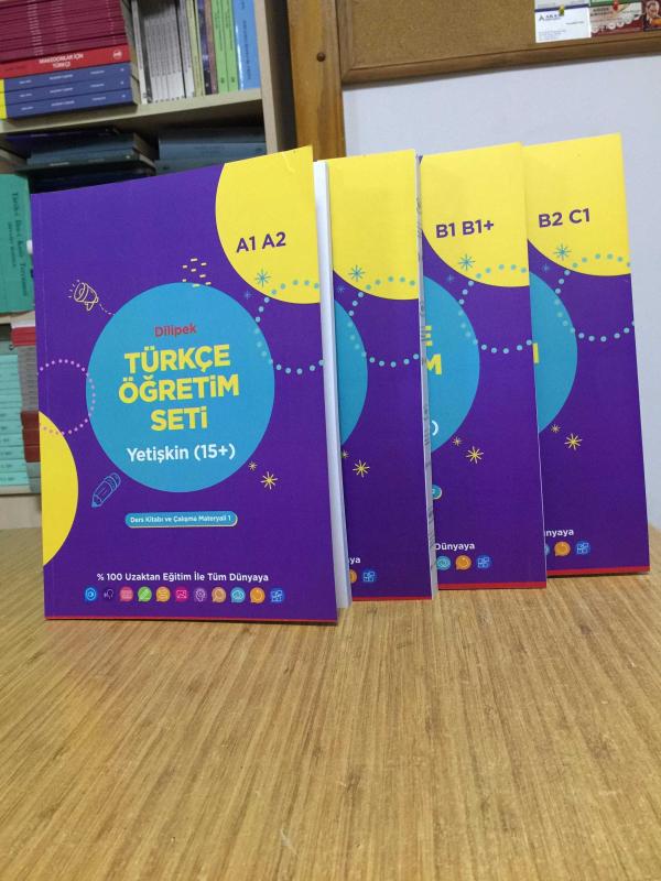 Dilipek TÜRKÇE ÖĞRETİM SETİ (Yetişkin 15+) 4 KİTAP TAKIM Öğretmen Kitabı + Ders Kitabı ve Çalışma Materyalleri (A1 A2) + (B1 B1+) + (B2 C1)
