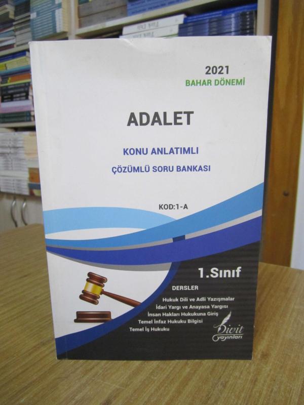 Divit Yayınları ADALET Konu Anlatımlı Çözümlü Soru Bankası 1. SINIF / 2021 Bahar Dönemi