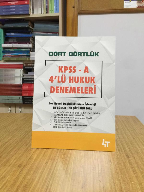 Dört Dörtlük KPSS A Grubu 4 lü Hukuk Denemeleri 4T Yayınları