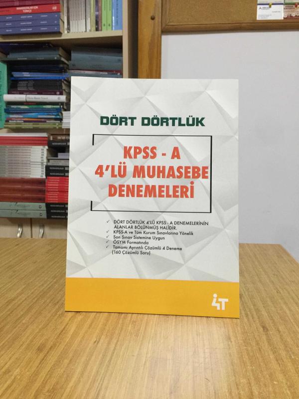 Dört Dörtlük KPSS A Grubu 4 lü Muhabese Denemeleri 4T Yayınları