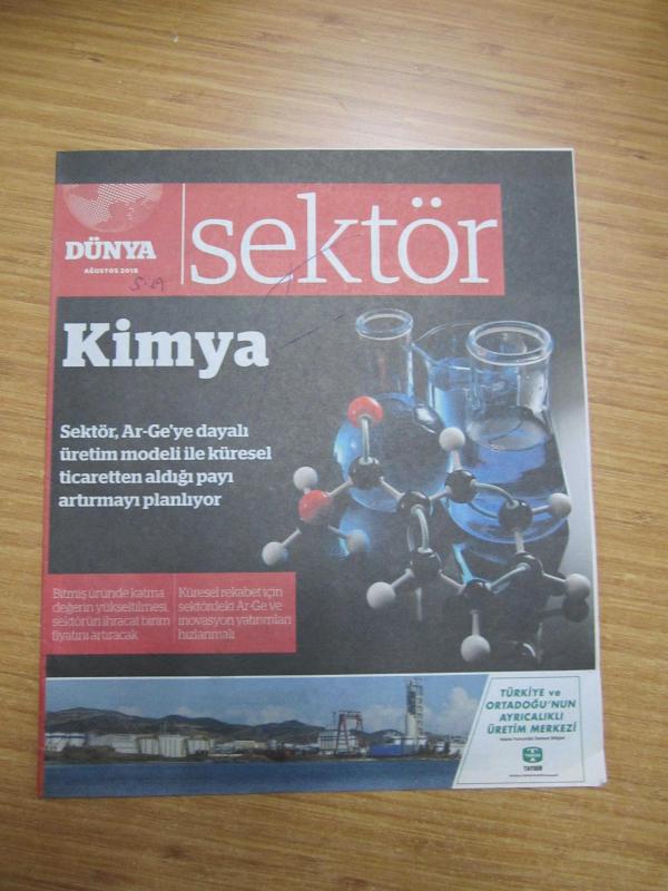 Dünya Sektör Kimya - Sayı 19 - 2 Ağustos 2018