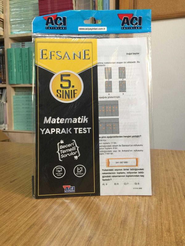 EFSANE 5. Sınıf MATEMATİK YAPRAK TEST / Efsane Yayınları