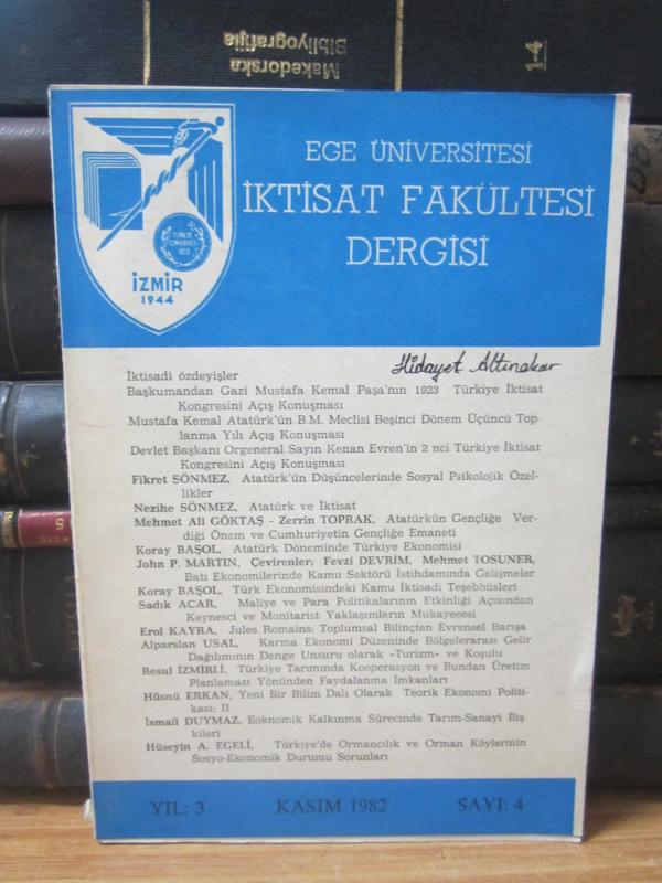 Ege Üniversitesi İktisat Fakültesi Dergisi - Kasım 1982 - Sayı 4
